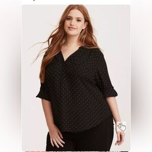 Black Polka Dot Women's Top